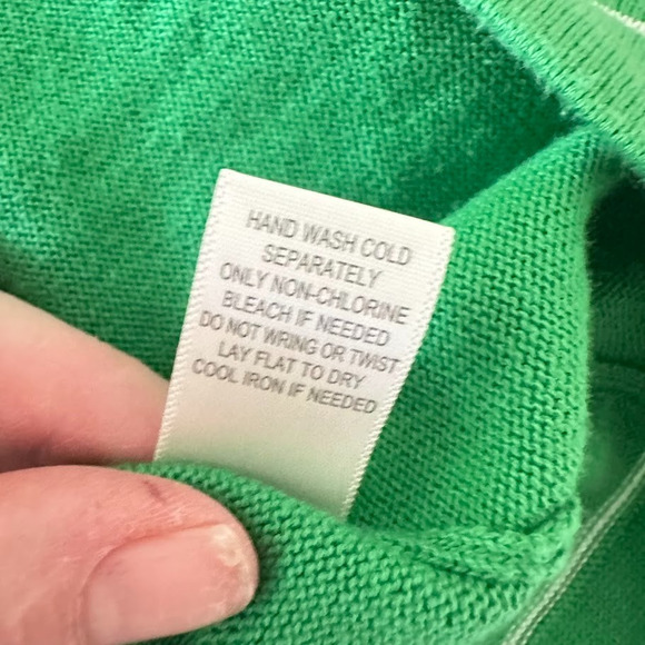 Vintage CJ BANKS Size 1X St Patricks Day Green Cardigan Sweater Clover Irish - Picture 8 of 9